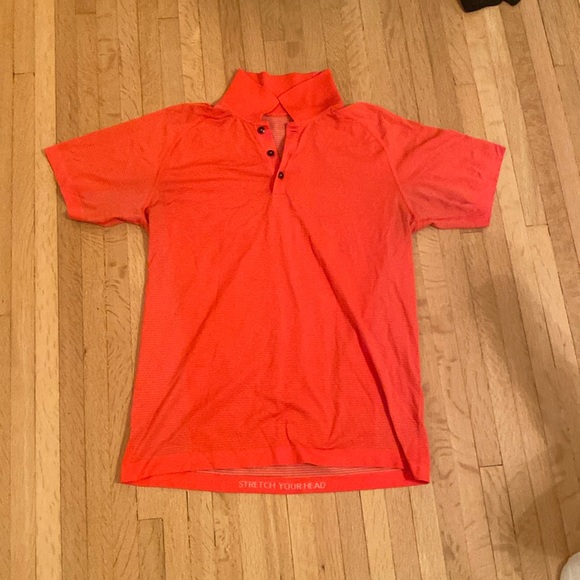 Orange men’s lululemon athletic microtech polo - Picture 1 of 4